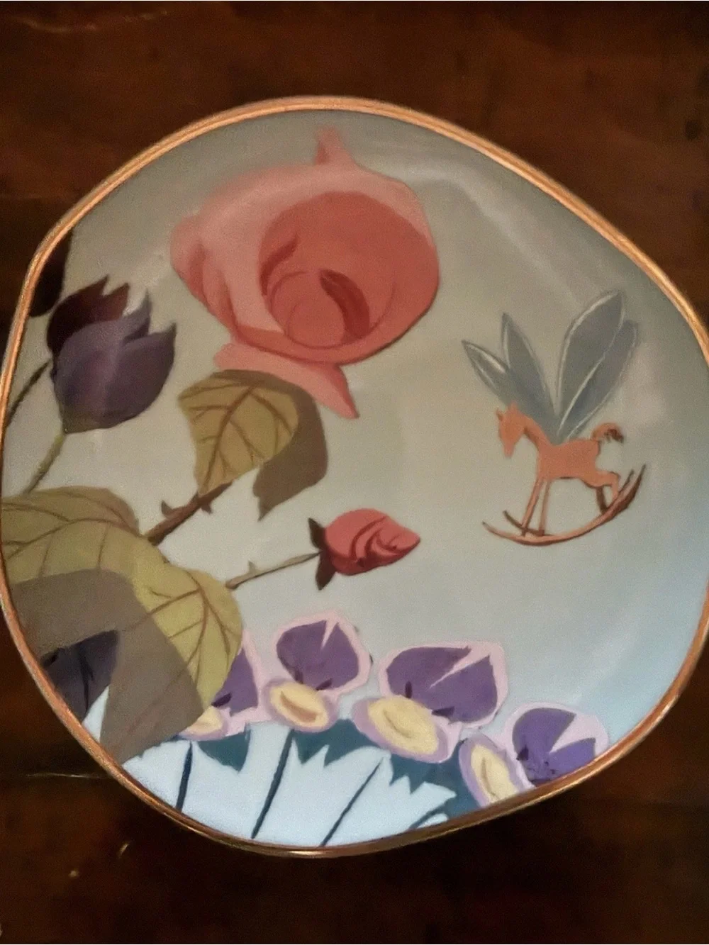 Disney Floral Alice in Wonderland Dessert Plates Pastel Pink, Blue & Purple